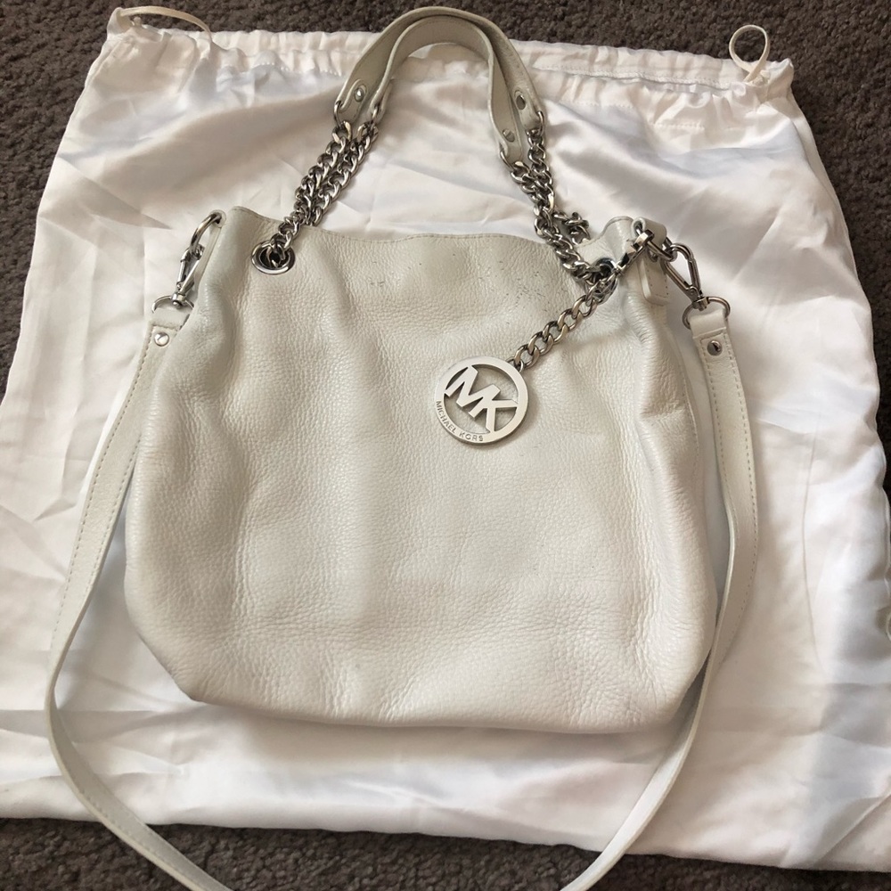 Michael Kors White Leather Handbag